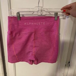 Alphalete Pink Bike Shorts High-Waisted Seamless Design